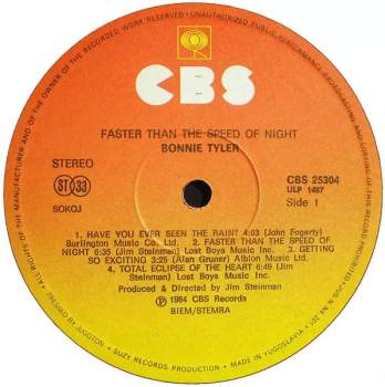 Bonnie Tyler: Faster Than The Speed Of Night