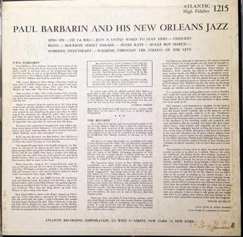 Paul Barbarin: Paul Barbarin And His New Orleans Jazz