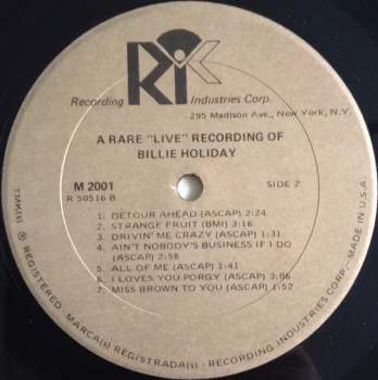 Billie Holiday: A Rare Live Recording Of Billie Holiday