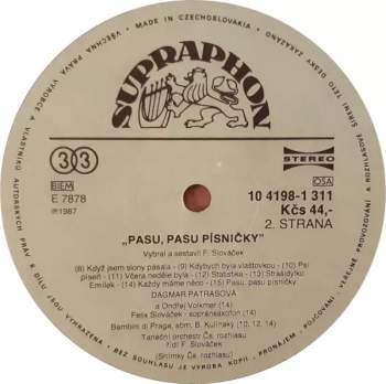 Dagmar Patrasová: Pasu, Pasu Písničky