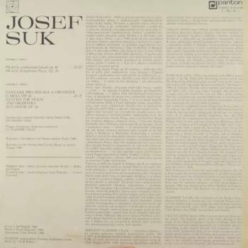 Josef Suk: Praga (Symfonická Báseň Op. 26 = Symphonic Poem, Op. 26) / Fantasie = Fantasy (Pro Housle A Orchestr Op. 24 = For Violin And Orchestra, Op. 24)