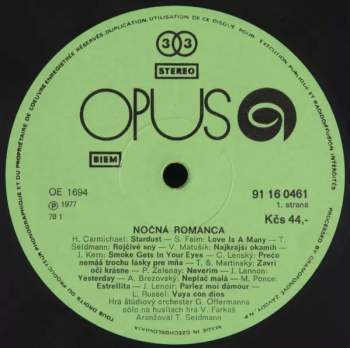 Orchester Gustáva Offermanna: Nočná Romanca = Night Romance