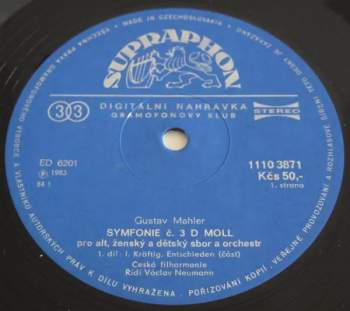 The Czech Philharmonic Orchestra: Symphony No. 3 (2xLP)