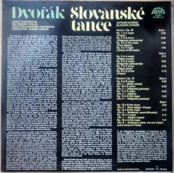 The Czech Philharmonic Orchestra: Slovanské Tance (Slavonic Dances / Slawische Tänze / Danses Slaves) (2xLP)