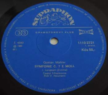 The Czech Philharmonic Orchestra: Symfonie Č. 7 E Moll (2xLP)