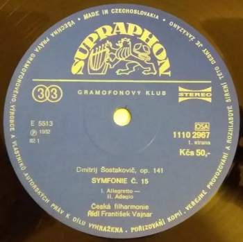 The Czech Philharmonic Orchestra: Symphony No. 15