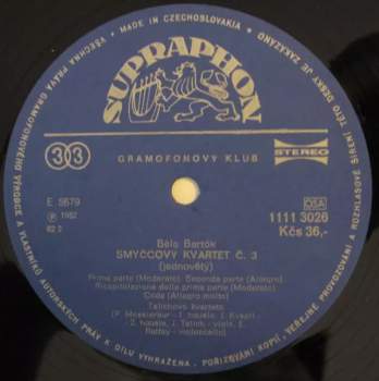 Béla Bartók: Smyčcové Kvartety Č. 3 A 4 (83 1)