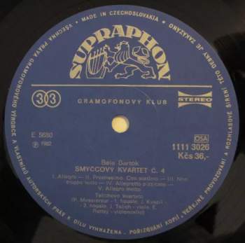 Béla Bartók: Smyčcové Kvartety Č. 3 A 4 (83 1)