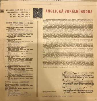 Noví Pěvci Madrigalů A Komorní Hudby: Anglická Vokální Hudba XI.-XVI. Století