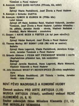 Noví Pěvci Madrigalů A Komorní Hudby: Anglická Vokální Hudba XI.-XVI. Století