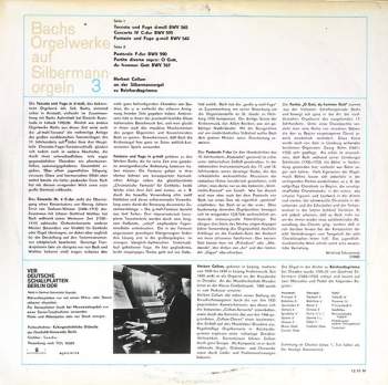 Johann Sebastian Bach: Bachs Orgelwerke Auf Silbermannorgeln  3: Herbert Collum An Der Silbermannorgel Zu Reinhardtsgrimma