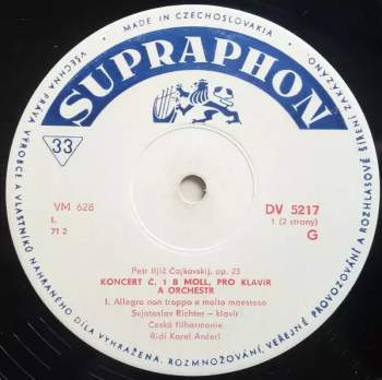 The Czech Philharmonic Orchestra: Koncert  Č. 1, B Moll Pro Klavír A Orchestr, Op. 23