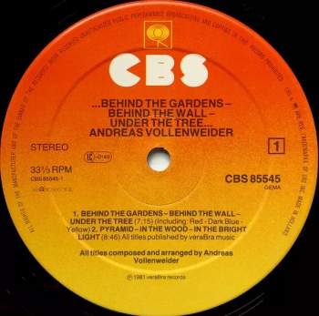Andreas Vollenweider: ...Behind The Gardens - Behind The Wall - Under The Tree...