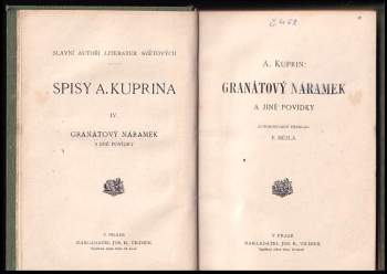 Aleksandr Ivanovič Kuprin: Granátový náramek a jiné povídky