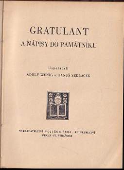 Gratulant a nápisy do památníku