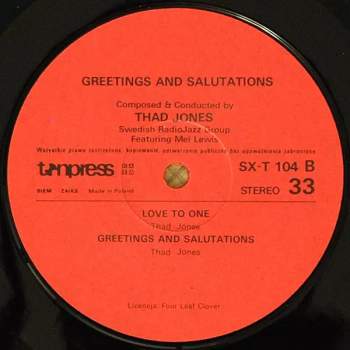 Thad Jones: Greetings And Salutations