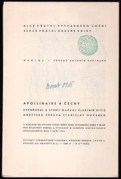 Guillaume Apollinaire: Guillaume Apollinaire a Čechy