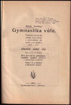 Reinhold Gerling: Gymnastika vůle