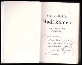 Miloslav Topinka: Hadí kámen