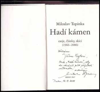 Miloslav Topinka: Hadí kámen