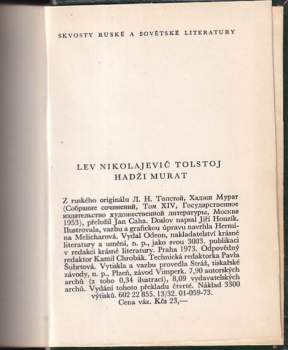 Lev Nikolajevič Tolstoj: Hadži Murat