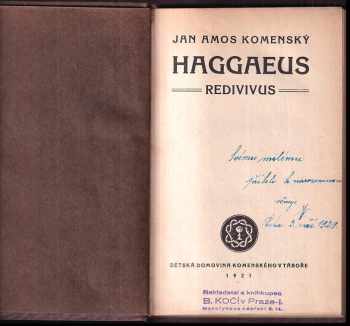 Jan Amos Komenský: Haggaeus redivivus