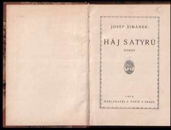 Josef Šimánek: Háj satyrů