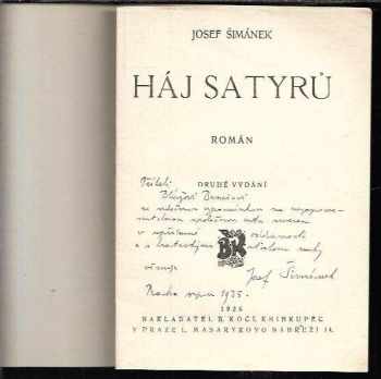 Josef Šimánek: Háj satyrů