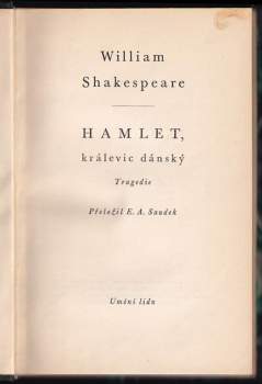 William Shakespeare: Hamlet, králevic dánský