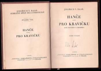 Jindřich Šimon Baar: Hanče ; Pro kravičku : dvě povídky z Chodska
