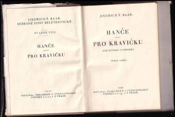 Jindřich Šimon Baar: Hanče ; Pro kravičku : dvě povídky z Chodska