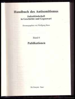 Brigitte Mihok: Handbuch des Antisemitismus - Band 6 Publikationen