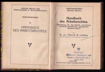 Heinrich W Lamberg: Handbuch des Arbeitsrechtes