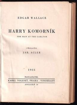 Edgar Wallace: Harry komorník