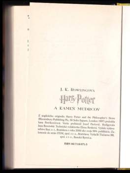 Harry Potter a kameň mudrcov : [1]