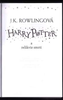 J. K Rowling: Harry Potter a relikvie smrti