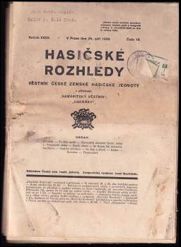 Hasičské rozhledy NEKOMPLETNÍ ROČNÍK XXXV., Sešit 18-24