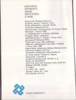 Bohumil Říha: Heidi, děvčátko z hor