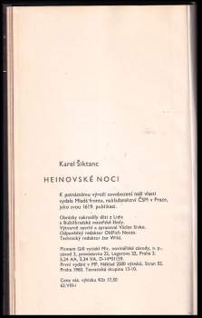 Karel Šiktanc: Heinovské noci