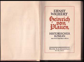 Ernst Wichert: Heinrich von Plauen