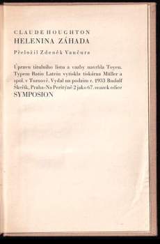 Claude Houghton: Helenina záhada
