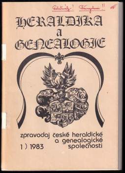 Heraldika a genealogie ročník XVI / 1983, číslo 1
