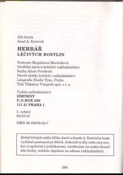 Josef Antonín Zentrich: Herbář léčivých rostlin