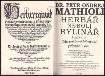 Pietro Andrea Mattioli: Herbář neboli Bylinář