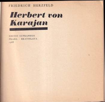 Friedrich Herzfeld: Herbert von Karajan