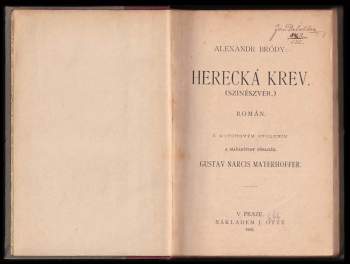 Sándor Bródy: Herecká krev