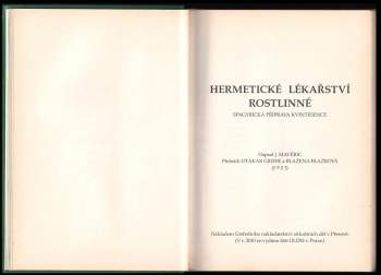Jean Mavéric: Hermetické lékařství rostlinné