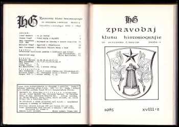 HG. Zpravodaj klubu historiografie zo svazarmu č. 4002/230, Praha 2, ročník XVIII - čísla 1. - 4.
