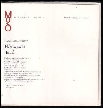 Hana Volavková: Hieronymus Bosch