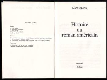Marc Saporta: Histoire du roman américain